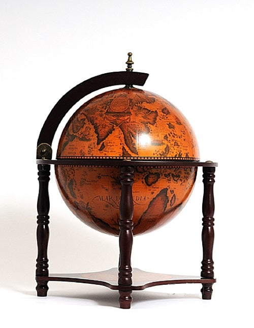 17inches x 17inches x 22inches Red Globe Bar  4 Legged Stand